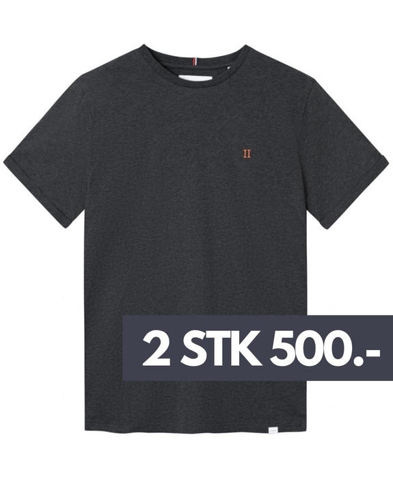 Les Deux Nørregaard t-shirt - Raven Melange / Orange